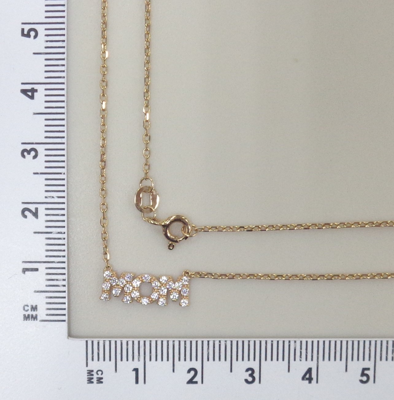 Золотое колье 585 пробы; плетение Якорное; MOM; вставки 24 Фианит бесцв.;